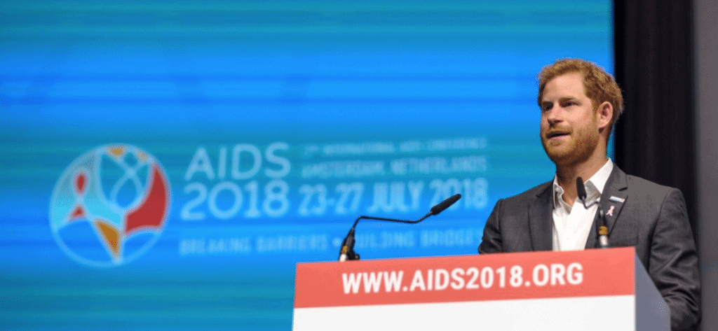 Princen Harry op Aids conferentie 2018